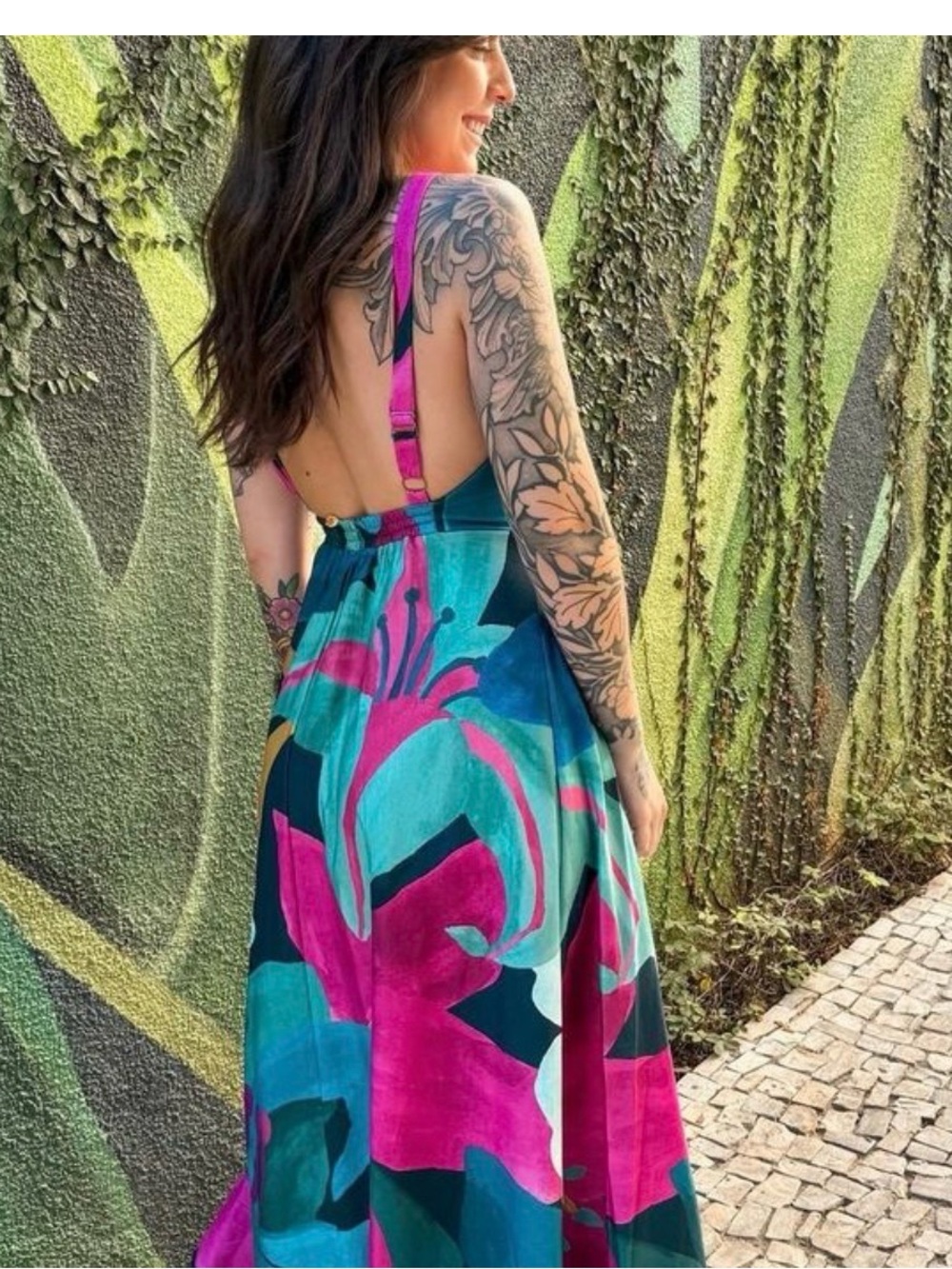 FARM Rio Colorful Festival Multicolor Abstract Floral Maxi Dress - Picture 3 of 7